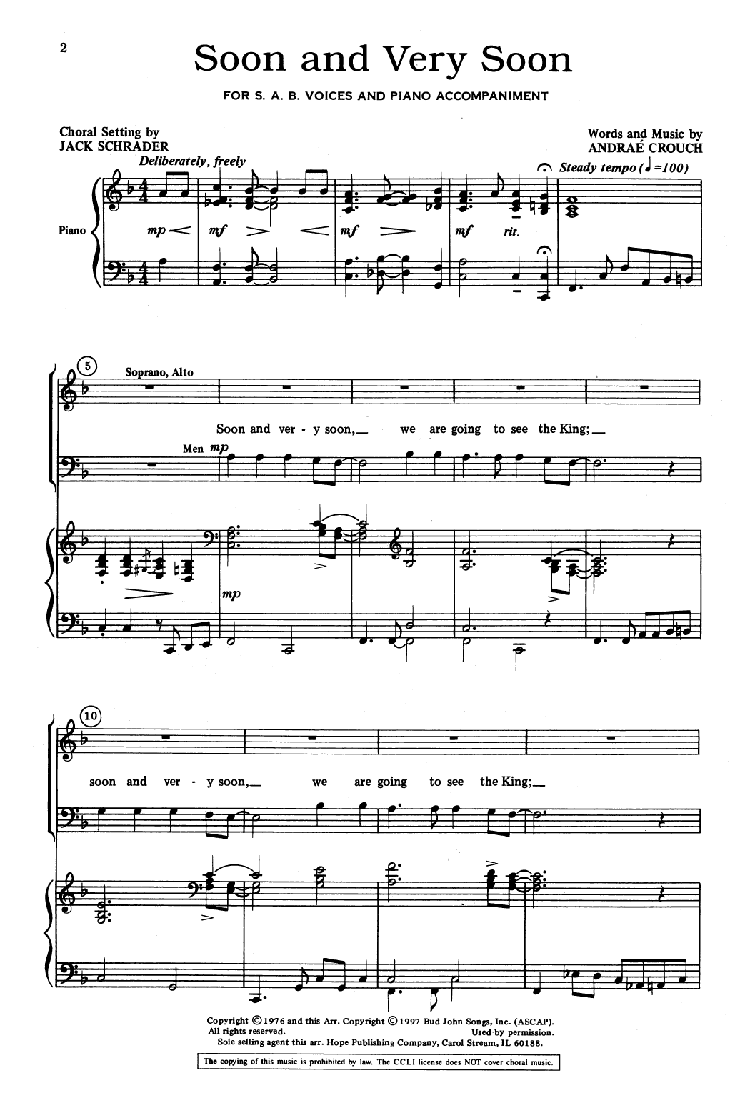 Produktgalerie: Seite 1 von 1 Soon and Very Soon (arr. Jack Schrader), Andraé Crouch, Chor