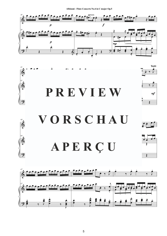 Product gallery: Page 6 of 11 Flute Concerto No.6 in C-Dur Op.5, , Flute and Piano/Harpsichord