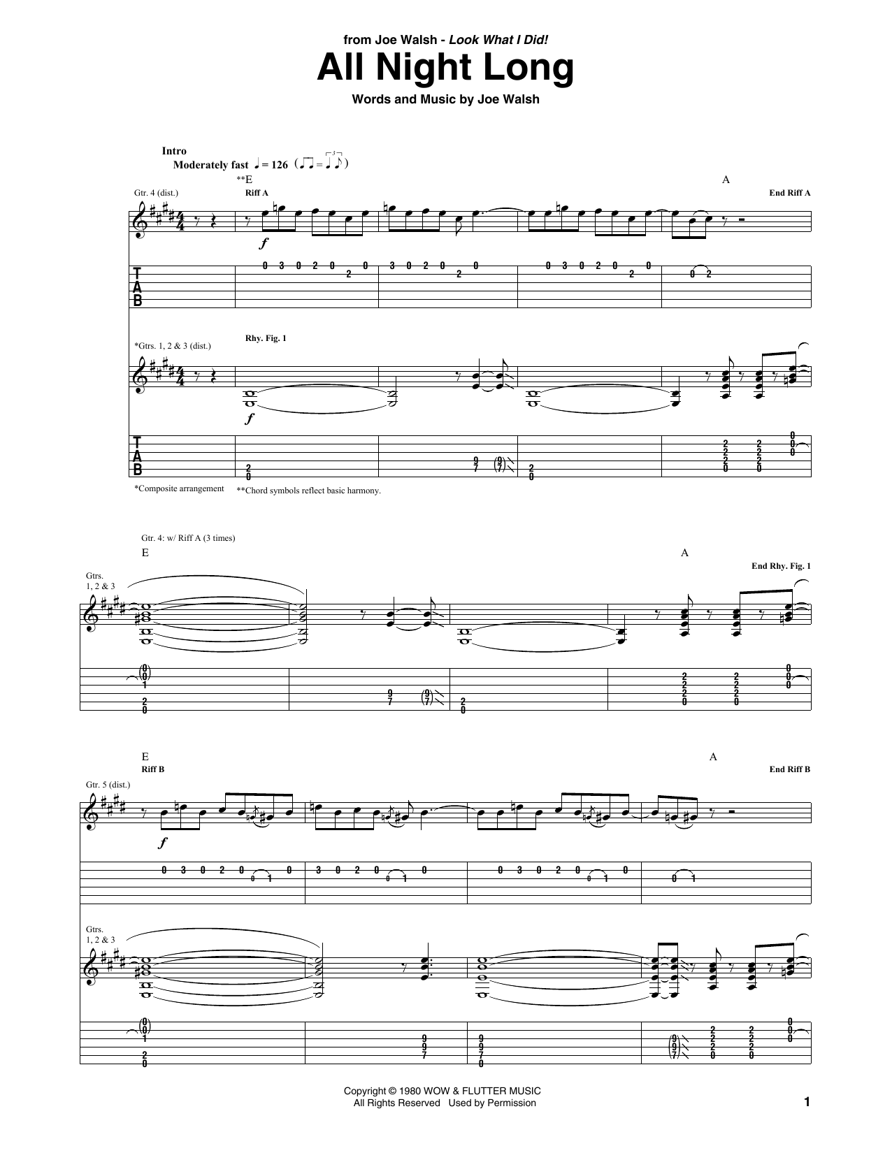Produktgalerie: Seite 1 von 1 All Night Long, Joe Walsh, Gitarre