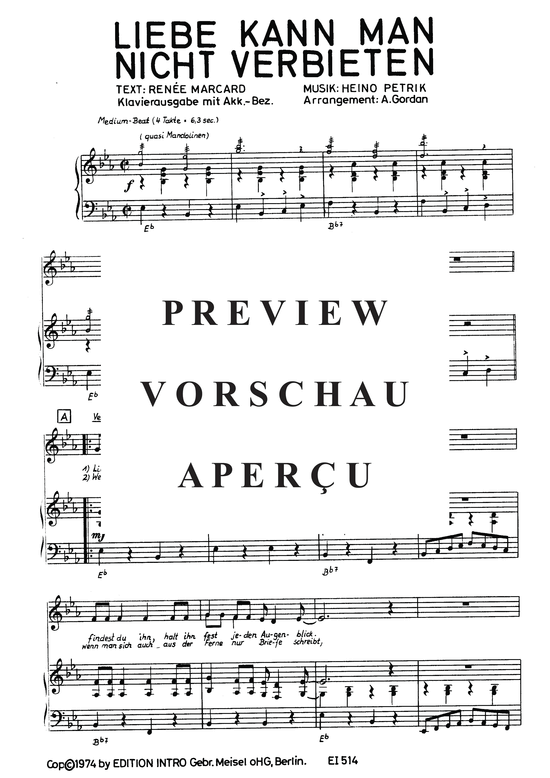 Produktgalerie: Seite 4 von 5 Liebe kann man nicht verbieten, Brink, 	Bernhard, Klavier und Gesang