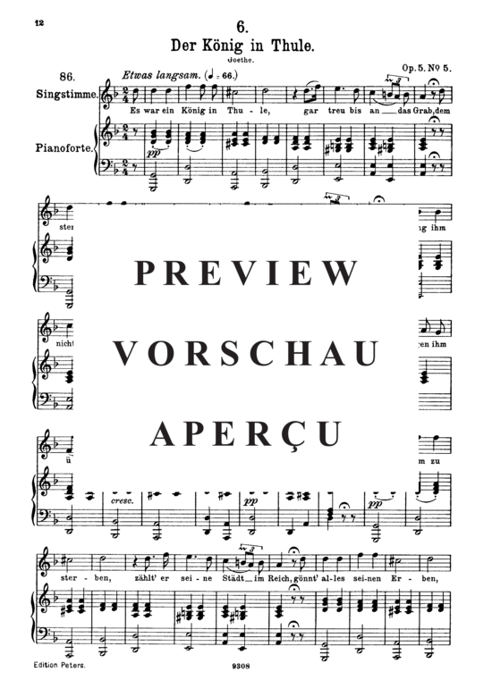 gallery: Der König in Thule D.367 , , (Gesang hoch + Klavier)