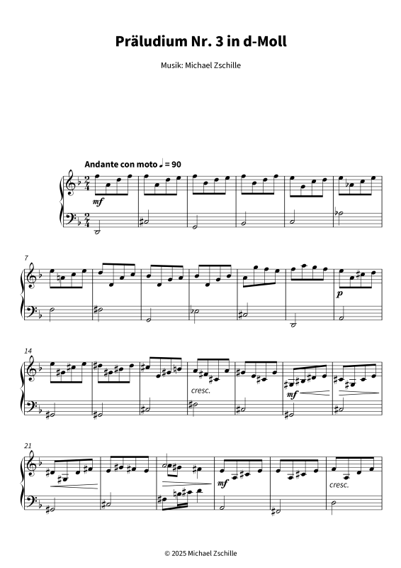 Produktgalerie: Seite 1 von 7 Präludium Nr. 3 in d-Moll, , Klavier Solo
