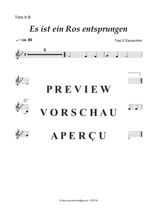 Product gallery: Page 5 of 6 Es ist ein Ros entsprungen , , (tuba + piano)