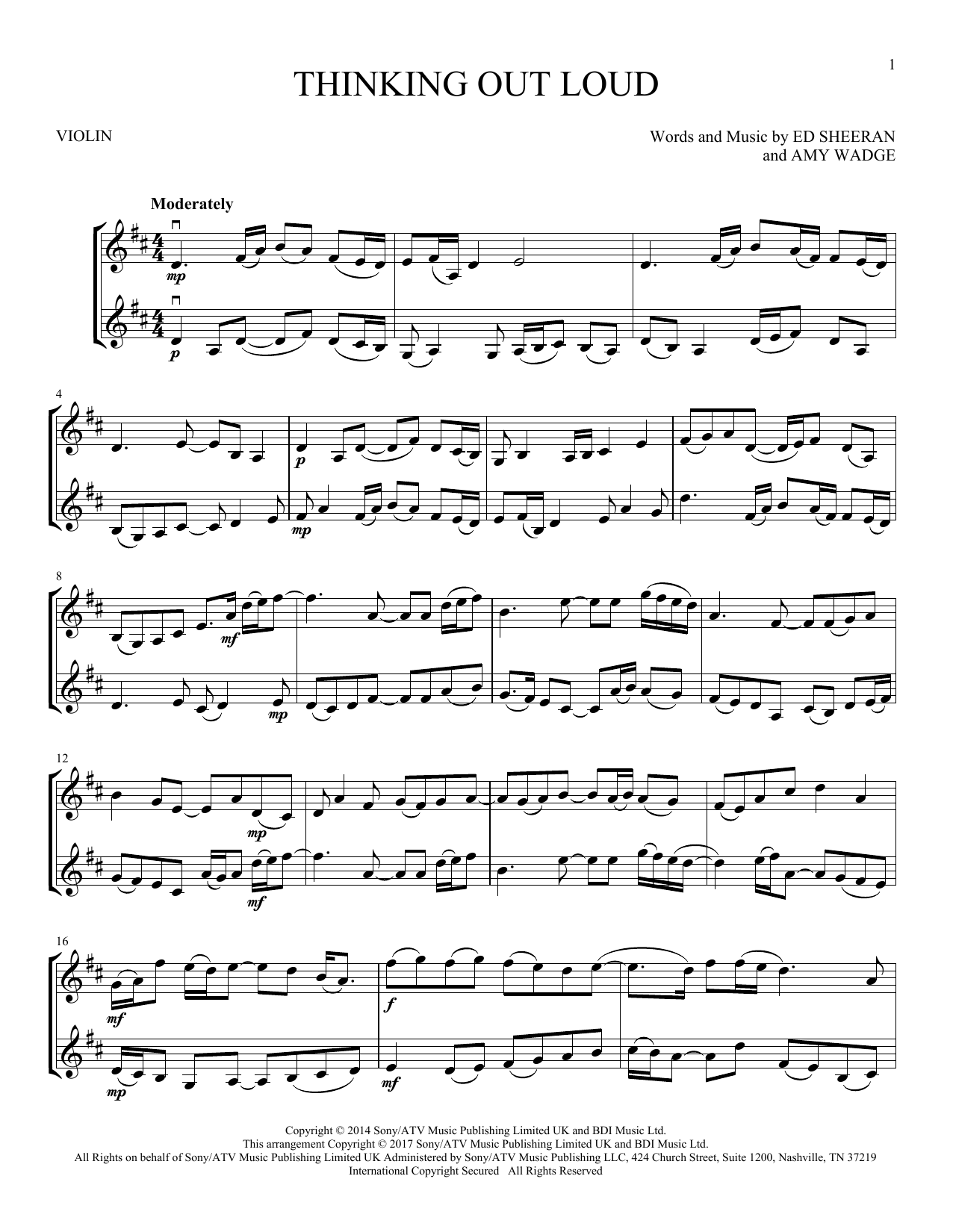 Product gallery: Page 1 of 1 Thinking Out Loud, Ed Sheeran