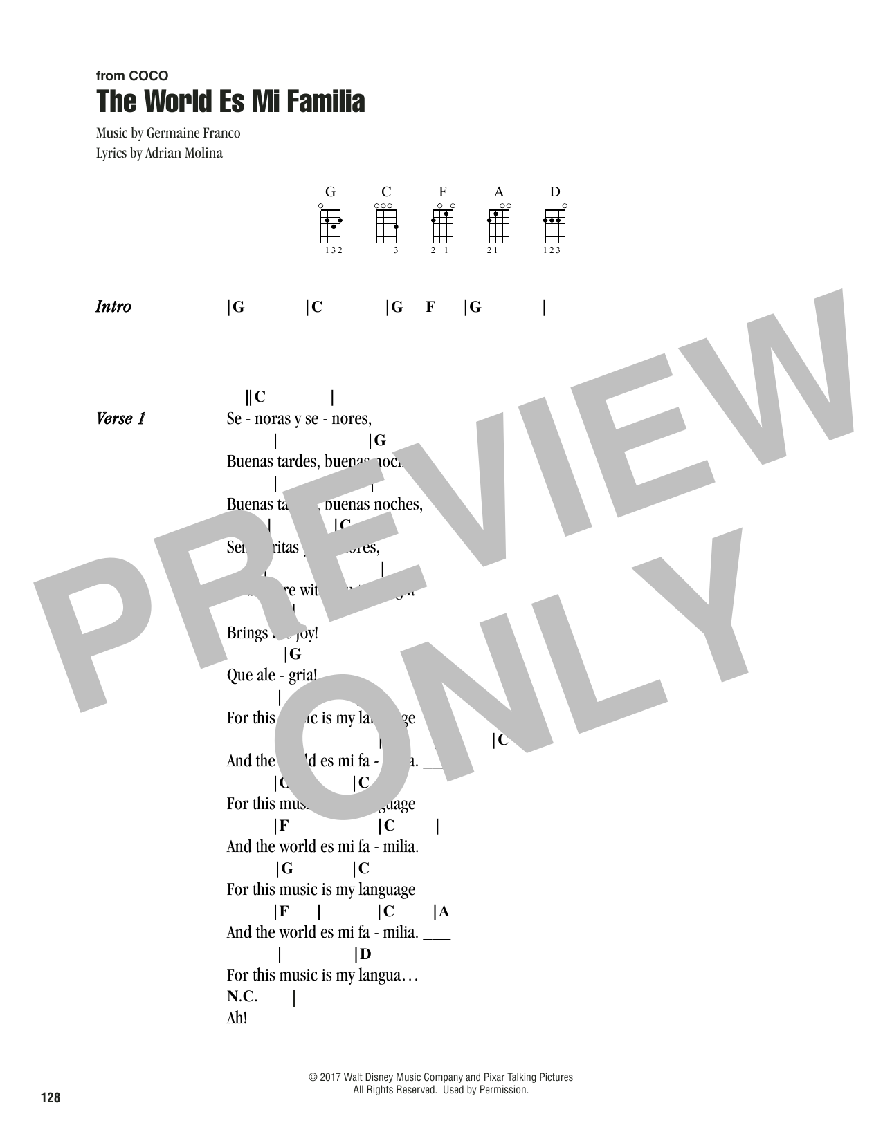Product gallery: Page 1 of 1 The World Es Mi Familia (from Coco), Germaine Franco & Adrian Molina