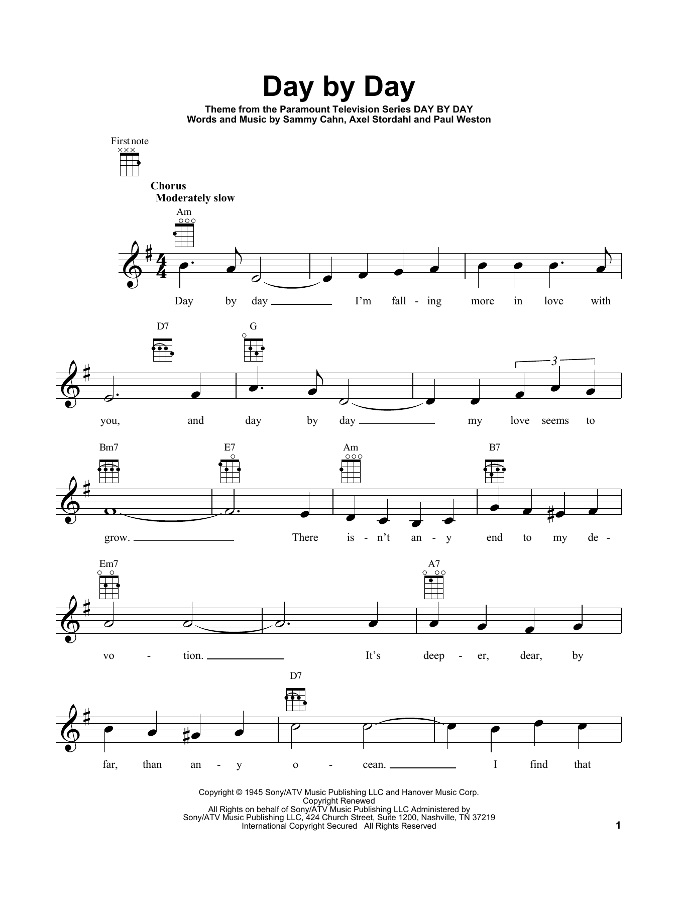 Product gallery: Page 1 of 1 Day By Day, Sammy Cahn