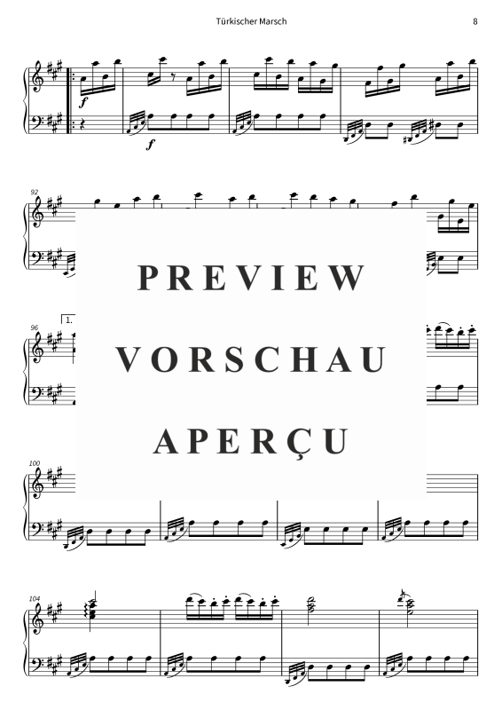 gallery: Türkischer Marsch - Alla Turca - Rondo aus der Klaviersonate Nr. 11, KV 331, , (Klavier Solo)