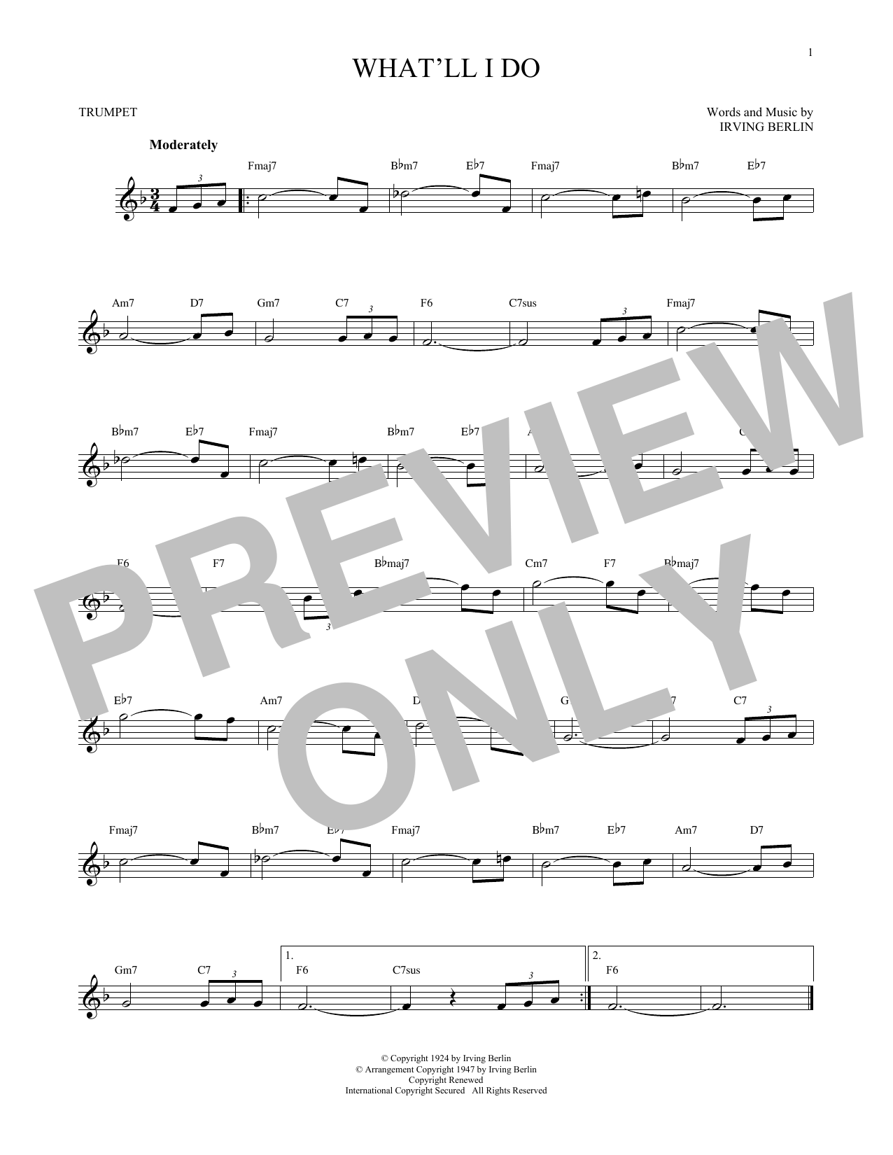 Produktgalerie: Seite 1 von 1 What'll I Do?, Irving Berlin, Trompete