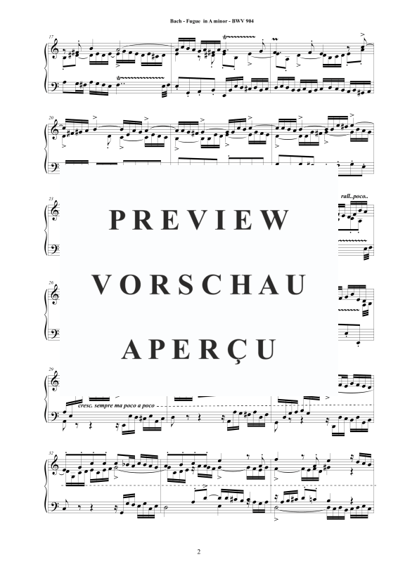 Produktgalerie: Seite 3 von 6 Fuge in A-Moll BWV 904b, , Klavier Solo