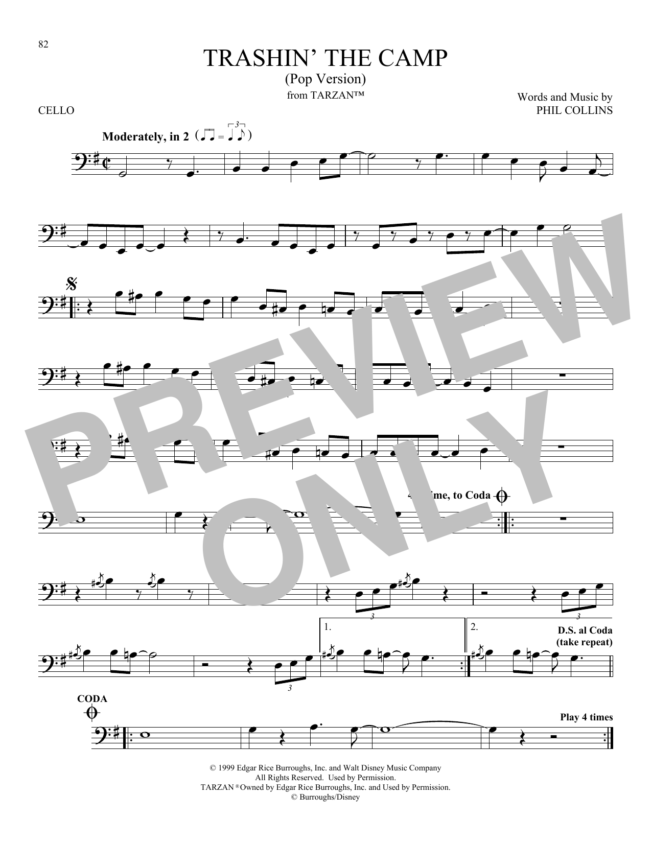 Product gallery: Page 1 of 1 Trashin' The Camp (Pop Version) (from Tarzan), Phil Collins