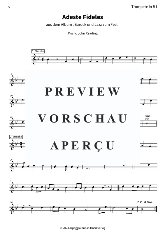 Produktgalerie: Seite 7 von 8 Adeste Fideles - aus dem Album Barock und Jazz zum Fest, , (Trompeten Duett)