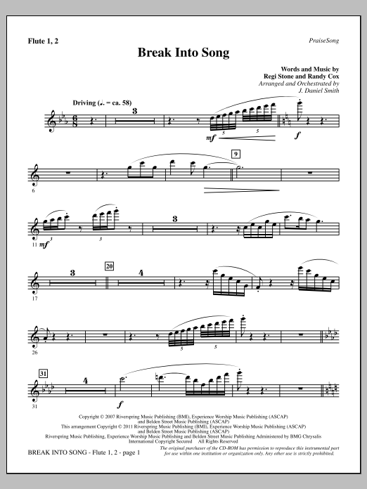 Produktgalerie: Seite 1 von 1 Break Into Song - Flute 1 & 2, J. Daniel Smith, Chor