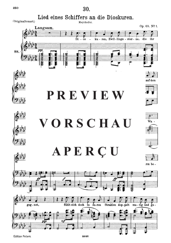 Product gallery: Page 2 of 3 Lied eines Schiffers an die Dioskuren D.360, , Medium Voice and Piano