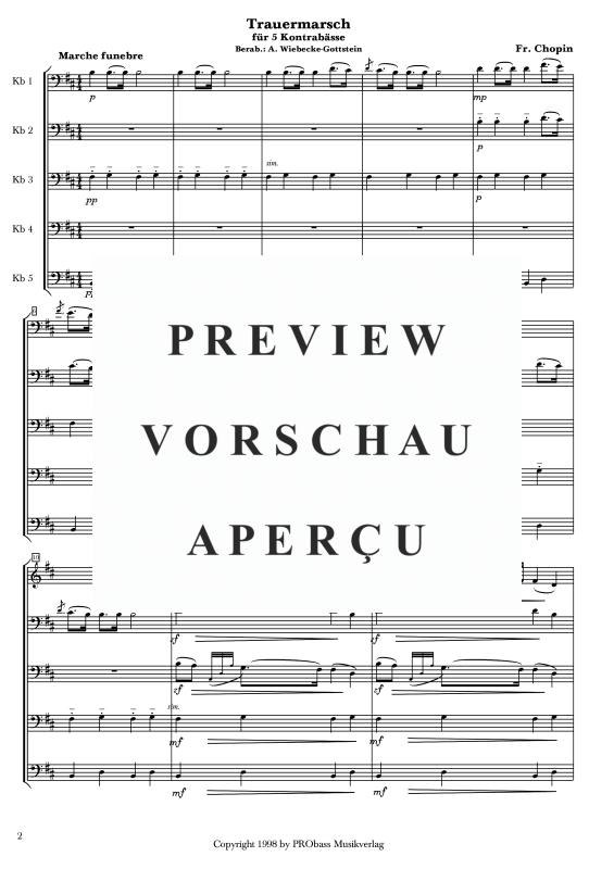 gallery: Trauermarsch, , Double Bass Quintet