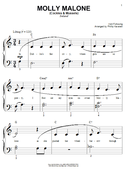 Product picture to: Molly Malone (Cockles & Mussels) (arr. Phillip Keveren)