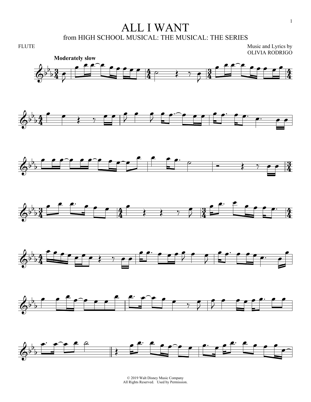 Product gallery: Page 1 of 1 All I Want (from High School Musical: The Musical: The Series), Olivia Rodrigo