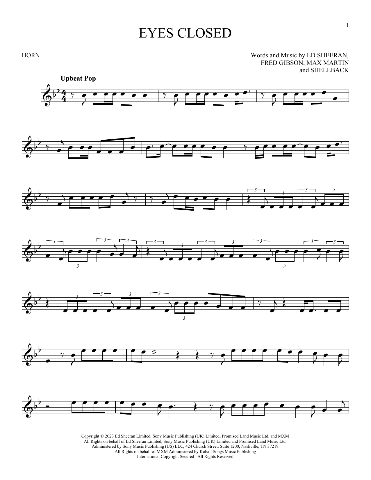 Produktgalerie: Seite 1 von 1 Eyes Closed, Ed Sheeran, Horn