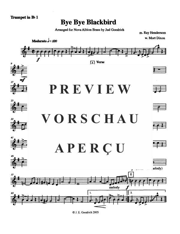 Produktgalerie: Seite 8 von 11 Bye Bye Blackbird, , Blechbläse Quintett