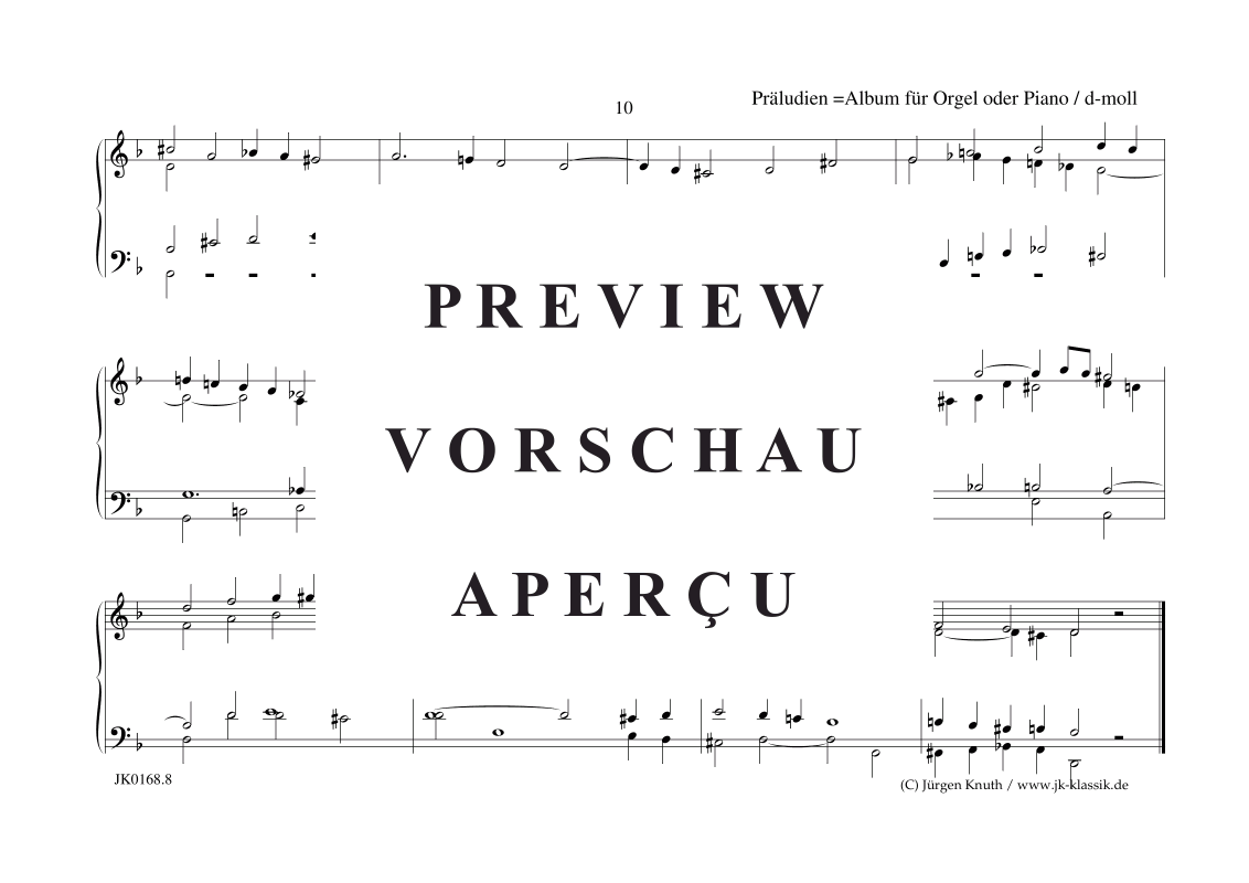 Product gallery: Page 9 of 11 Präludien D-Moll , , (organ/piano solo)