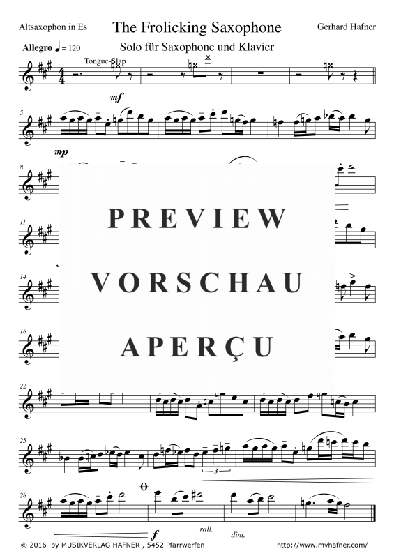 Product gallery: Page 8 of 9 The Frolicking Saxophone, , (alto saxophone and piano)