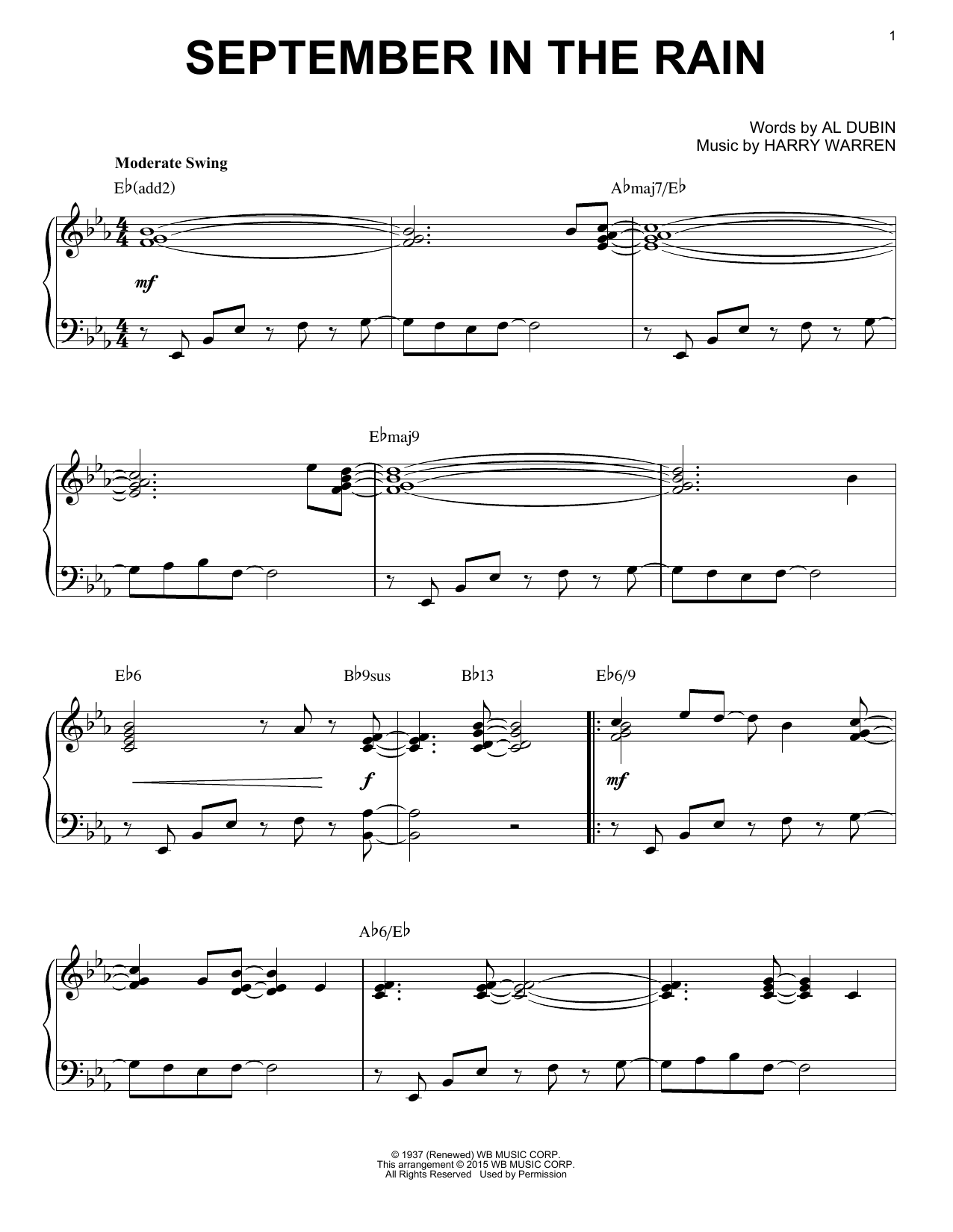 Produktbild zu: September In The Rain [Jazz version] (arr. Brent Edstrom)