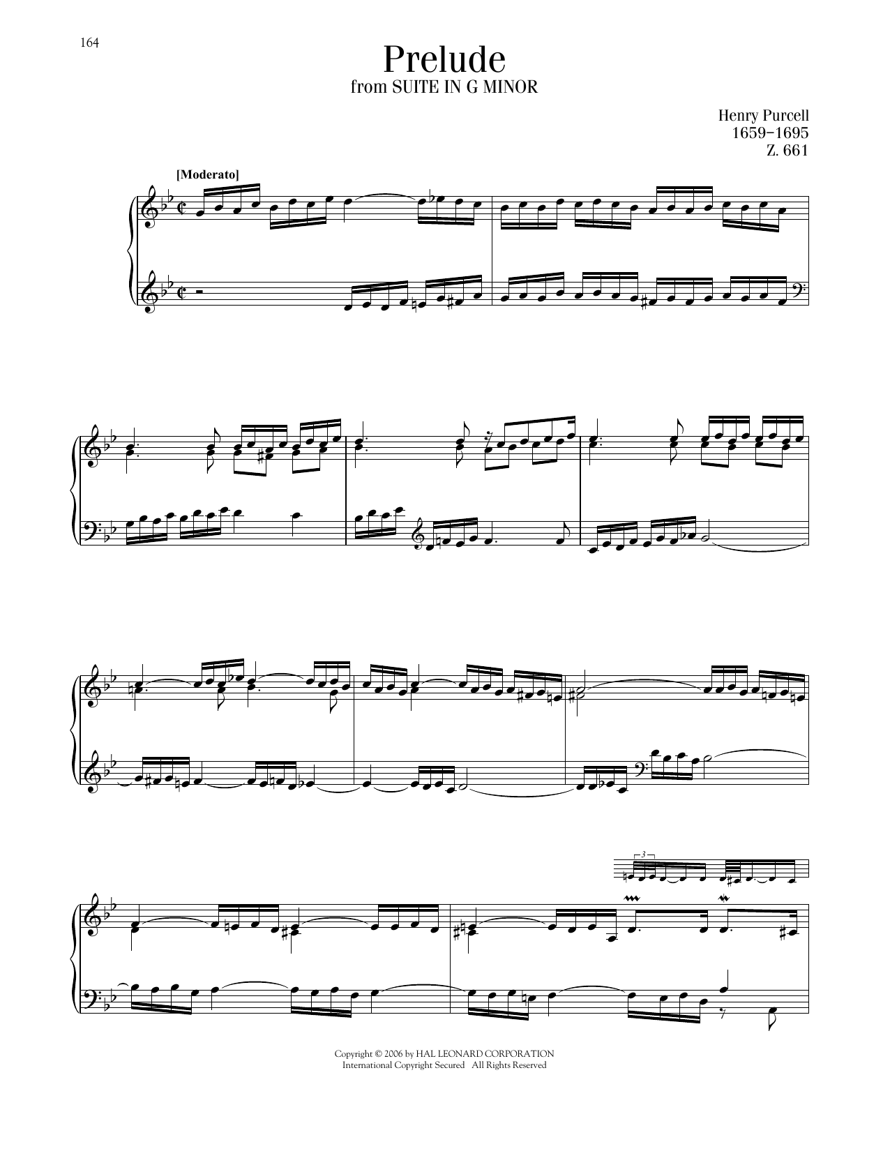 Produktgalerie: Seite 1 von 1 Prelude, Z. 661, Henry Purcell, Klavier
