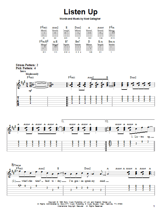 Produktgalerie: Seite 1 von 1 Listen Up, Oasis, Gitarre