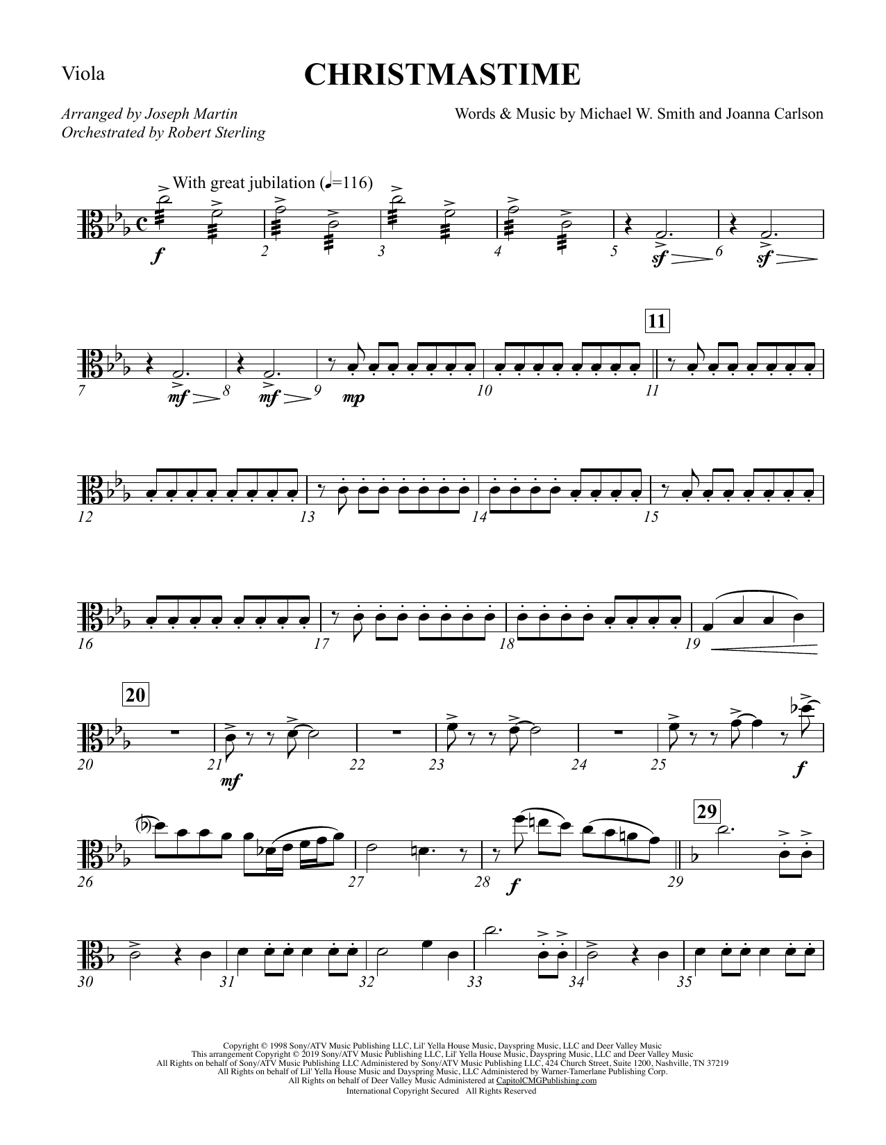 Product picture to: Christmastime (arr. Joseph M. Martin) - Viola