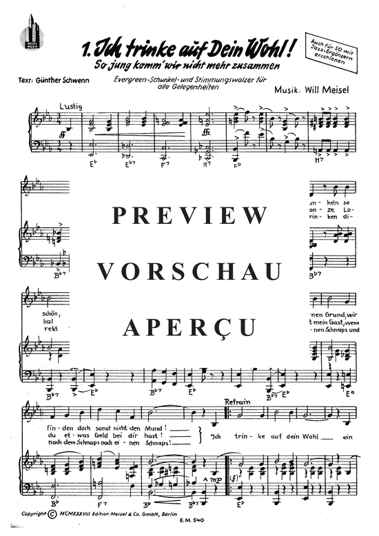 gallery: Ich trinke auf Dein Wohl, ein Prosit der Gemütlichkeit , , (Klavier + Gesang)
