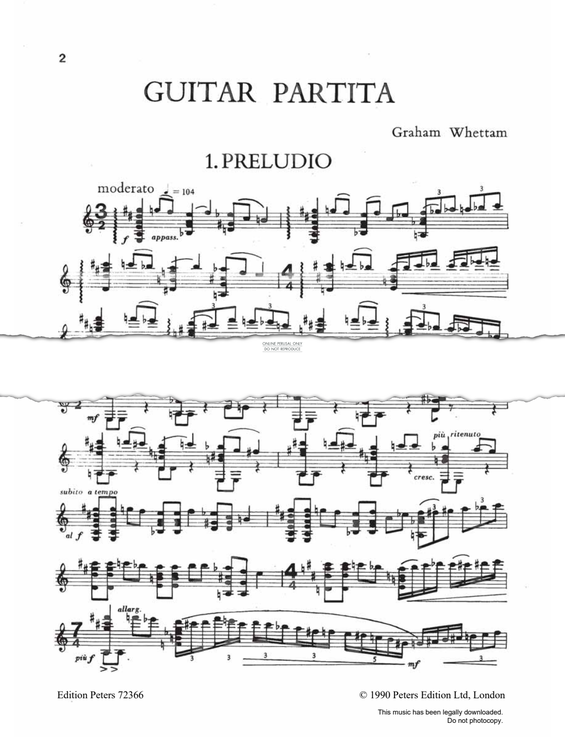 Produktgalerie: Seite 1 von 1 Guitar Partita, Graham Whettam, Gitarre