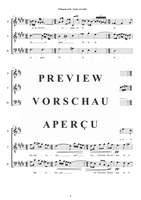Produktgalerie: Seite 3 von 11 O Regem caeli - Natus est nobis Weihnachtsmotette, , Trio Sopran, Tenor und Bass