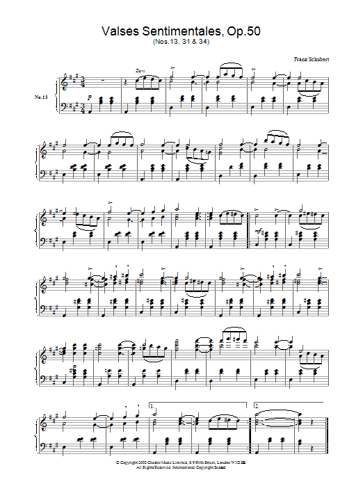 Product gallery: Page 1 of 1 Valses Sentimentales, Op.50, Franz Schubert