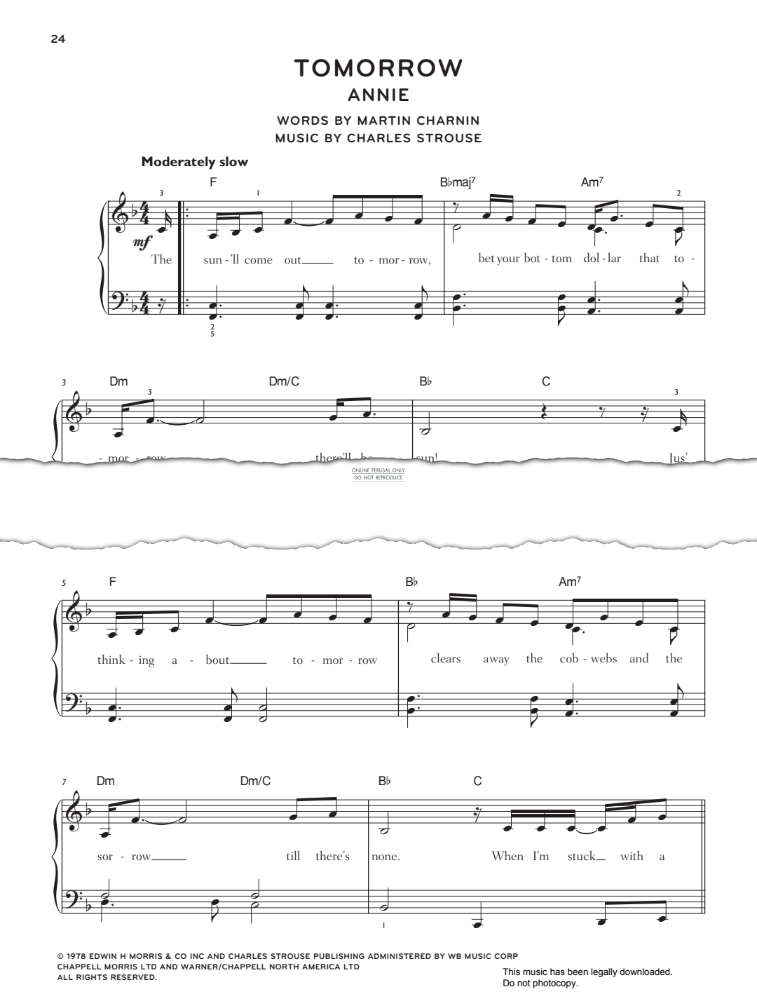Produktbild zu: Tomorrow (from "Annie")
