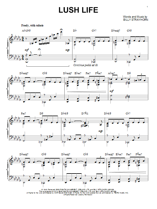 Product picture to: Lush Life [Jazz version] (arr. Brent Edstrom)