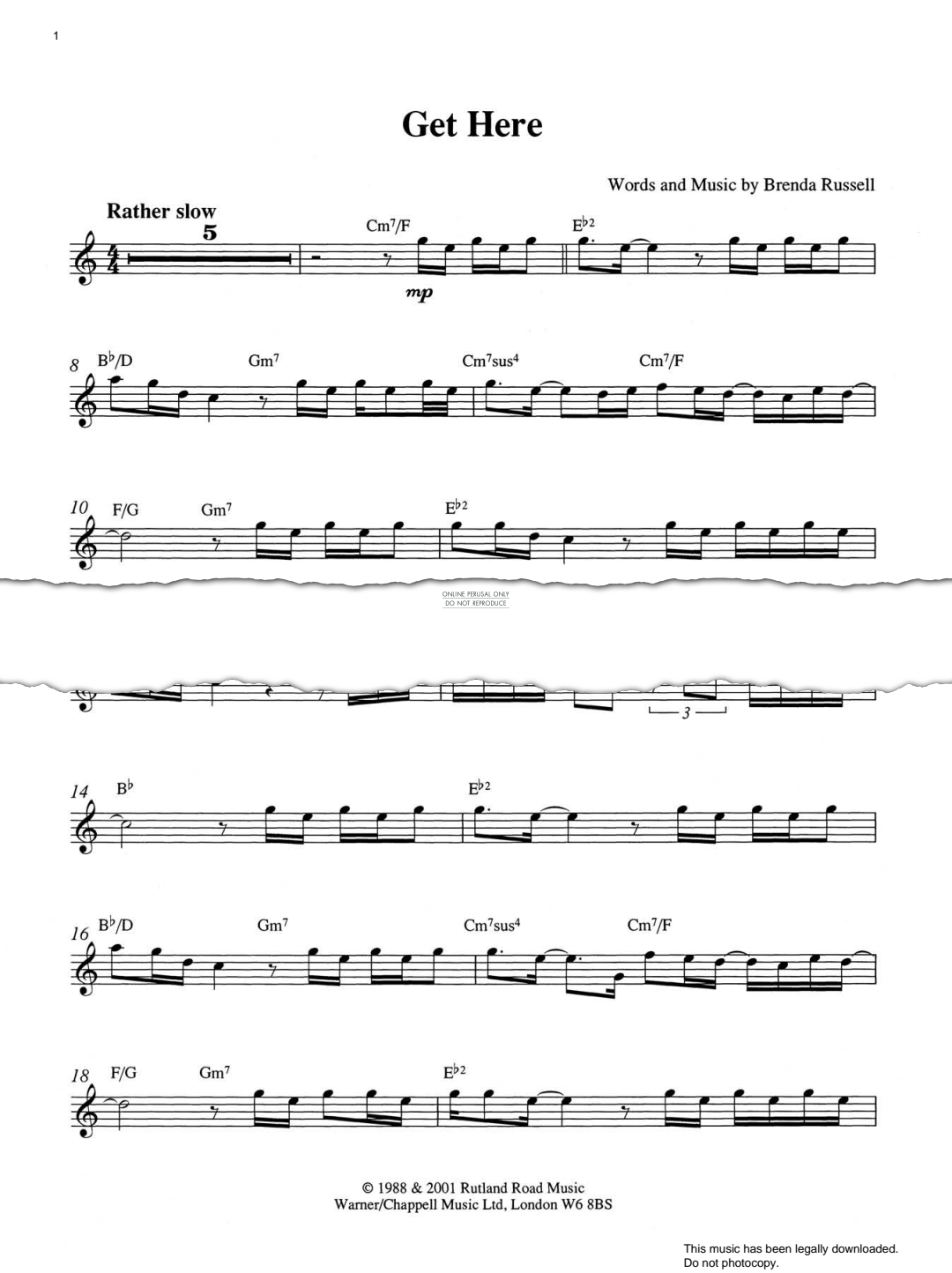Get here sheet music by brenda russell fbd 4120 notendownload