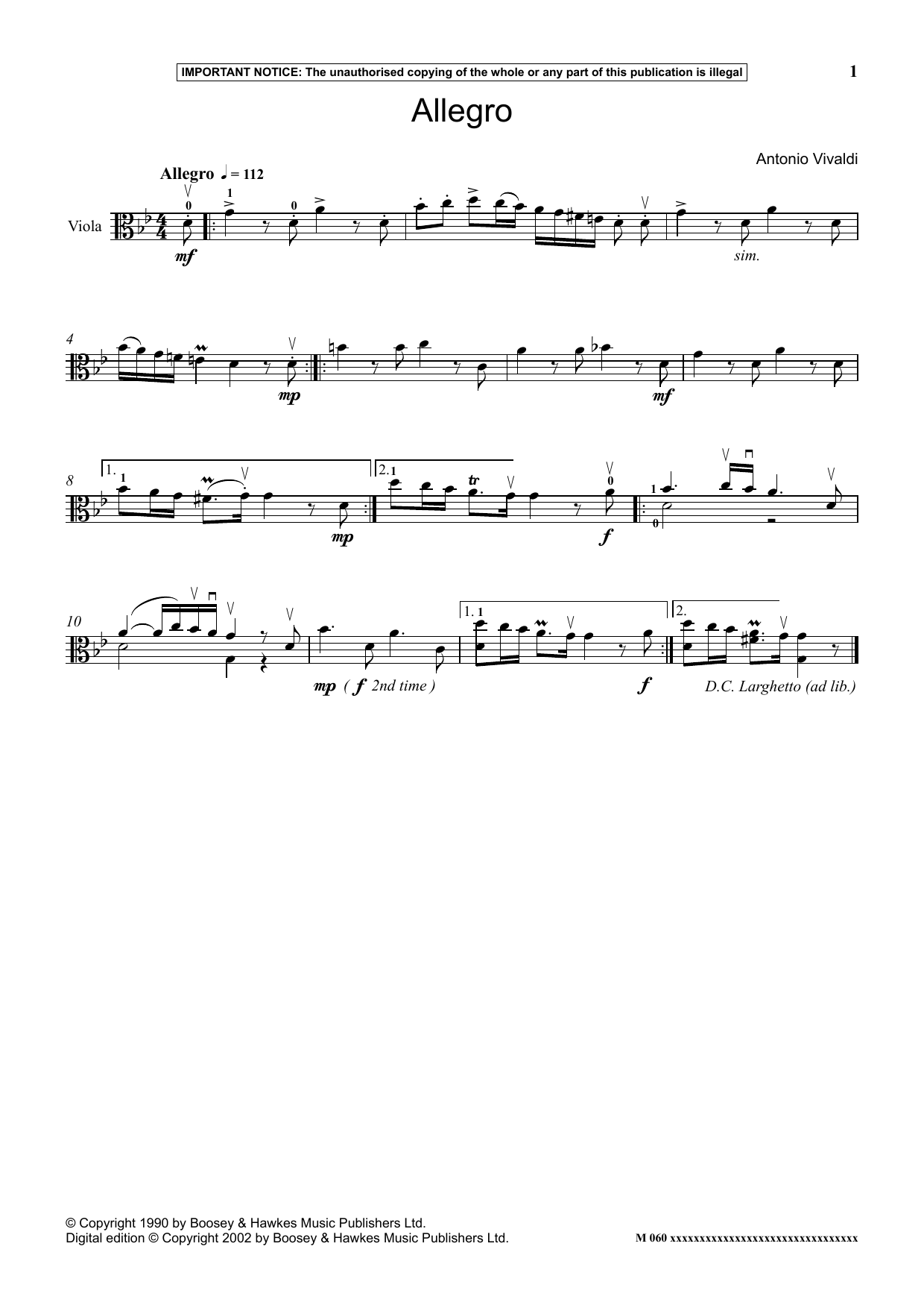 Produktbild zu:  Allegro - Antonio Vivaldi