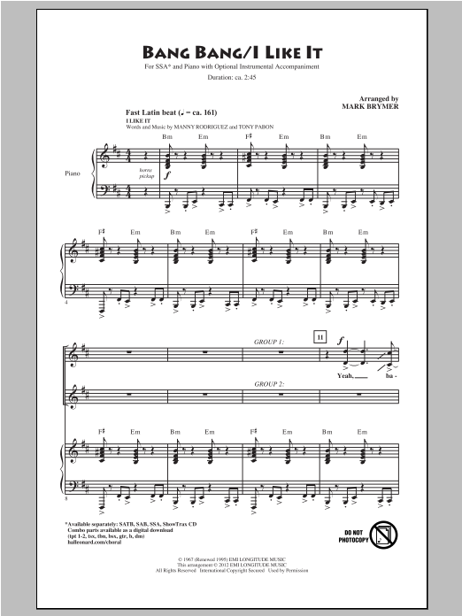 Produktgalerie: Seite 1 von 1 Bang Bang, Mark Brymer, Chor
