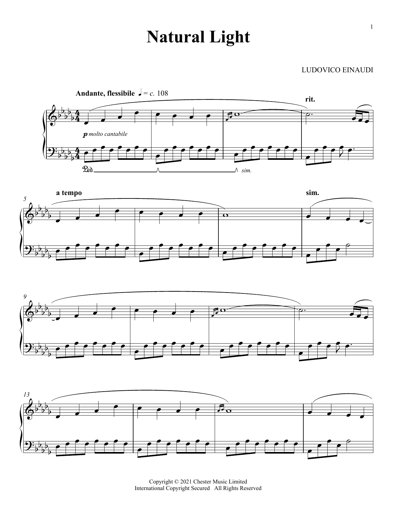 Product gallery: Page 1 of 1 Natural Light, Ludovico Einaudi