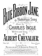 cover: Blue Ribbon Jane, Charles Ingle, Gesang, Klavier