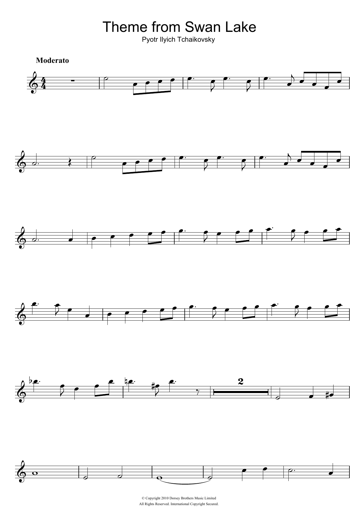 Product picture to:  Theme from Swan Lake - Pyotr Ilyich Tchaikovsky