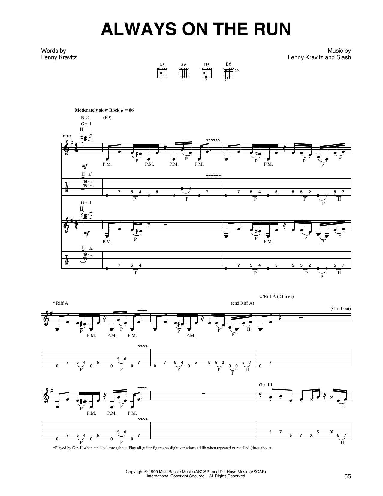 Produktgalerie: Seite 1 von 1 Always On The Run, Lenny Kravitz, Gitarre