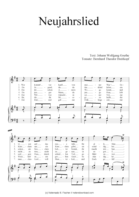 Product picture to: Neujahrslied Goethes Leipziger Liederbuch
