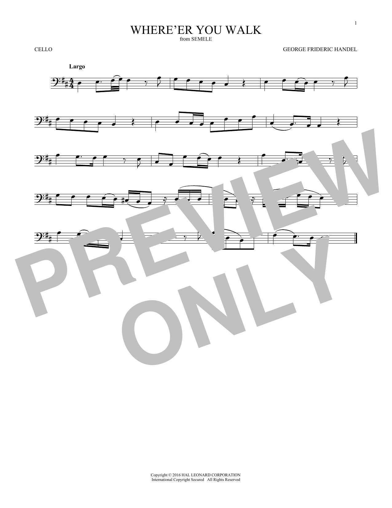 Produktgalerie: Seite 1 von 1 Where E'er You Walk, George Frideric Handel, Violoncello