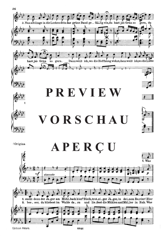Product gallery: Page 3 of 3 Mit dem grünen Lautenbande D.795-13 (Die Schöne Müllerin), , Medium Voice and Piano