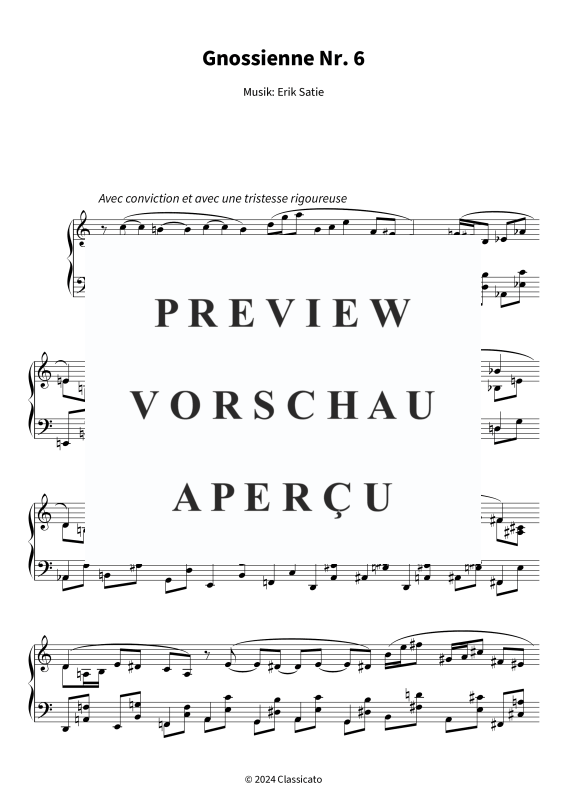 Product gallery: Page 5 of 6 Gnossienne Nr. 6 - Meditatives Klavierstück, , Solo Piano