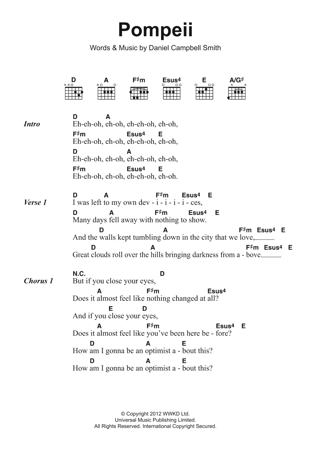 Produktgalerie: Seite 1 von 1 Pompeii, Bastille, Gitarre