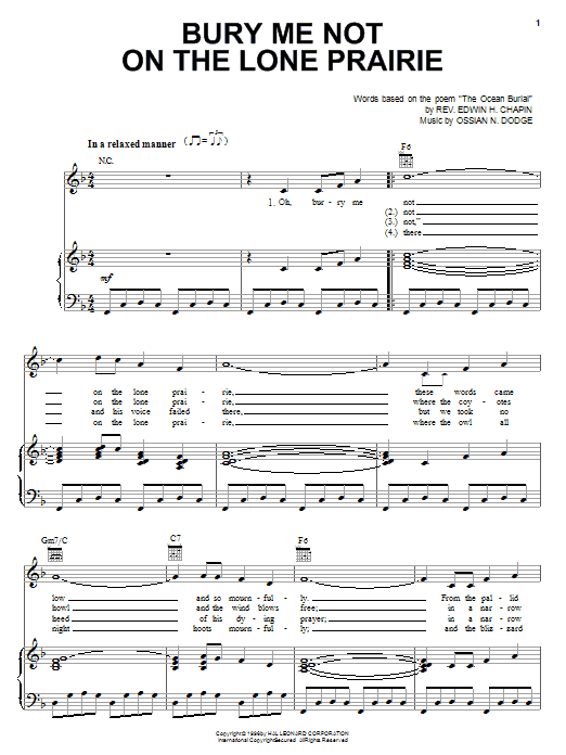 Produktbild zu: Bury Me Not On The Lone Prairie