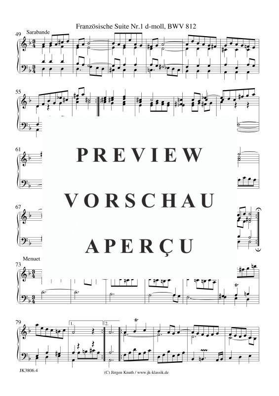 gallery: Französische Suite Nr.1 d-moll, BWV 812, , (Klavier Solo)