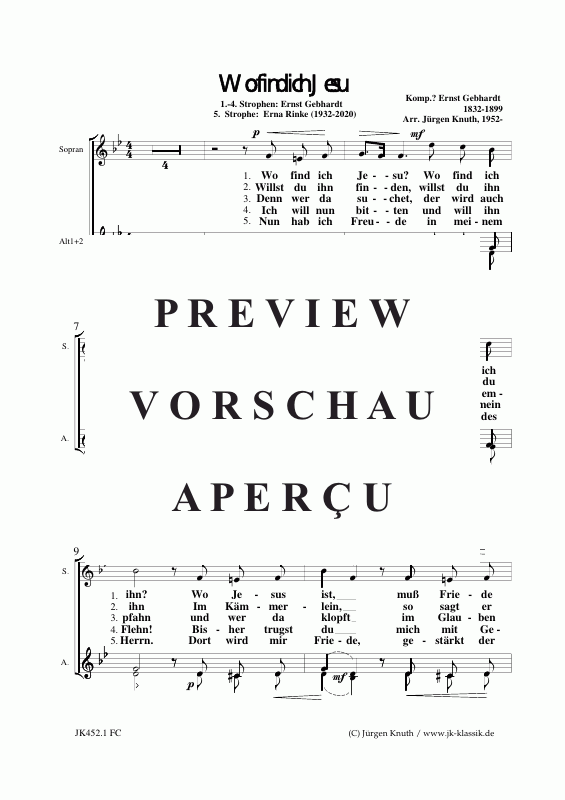 Product gallery: Page 5 of 8 Wo find ich Jesu , , (piano + female solos SAA)