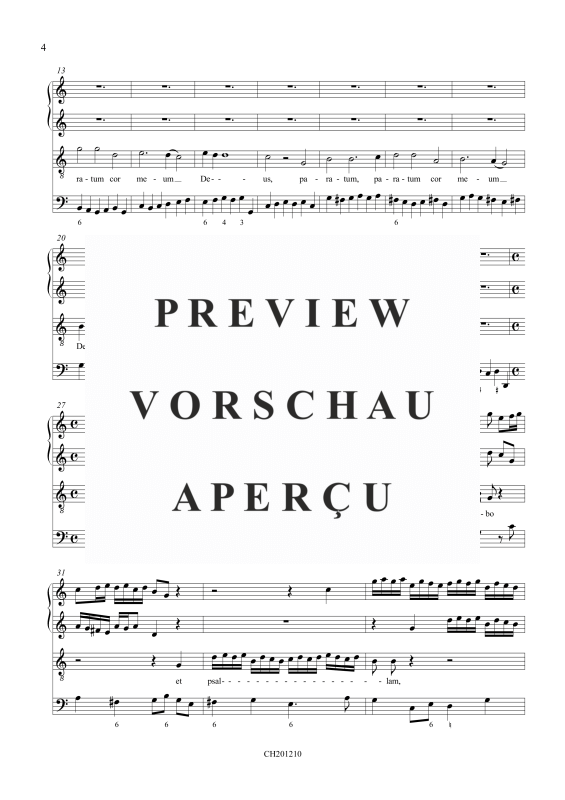 Produktgalerie: Seite 5 von 11 Paratum cor meum, , Gemischtes Ensemble T, 2 Violinen und BC